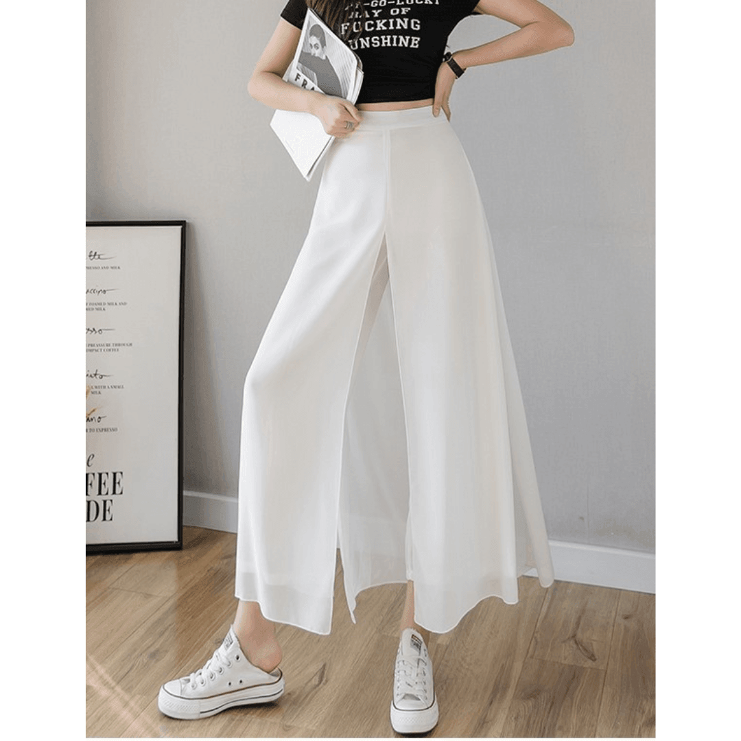 Calça Pantalona de Chiffon Libre