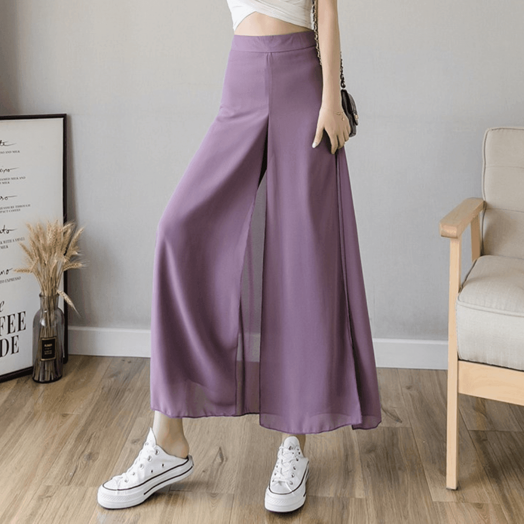 Calça Pantalona de Chiffon Libre