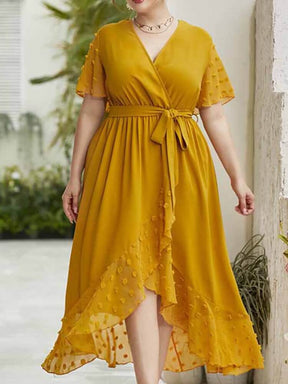 Vestido Mídi Transpassado Nantais - Plus Size