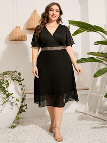 Vestido Mídi de Chiffon Vivre - Plus Size