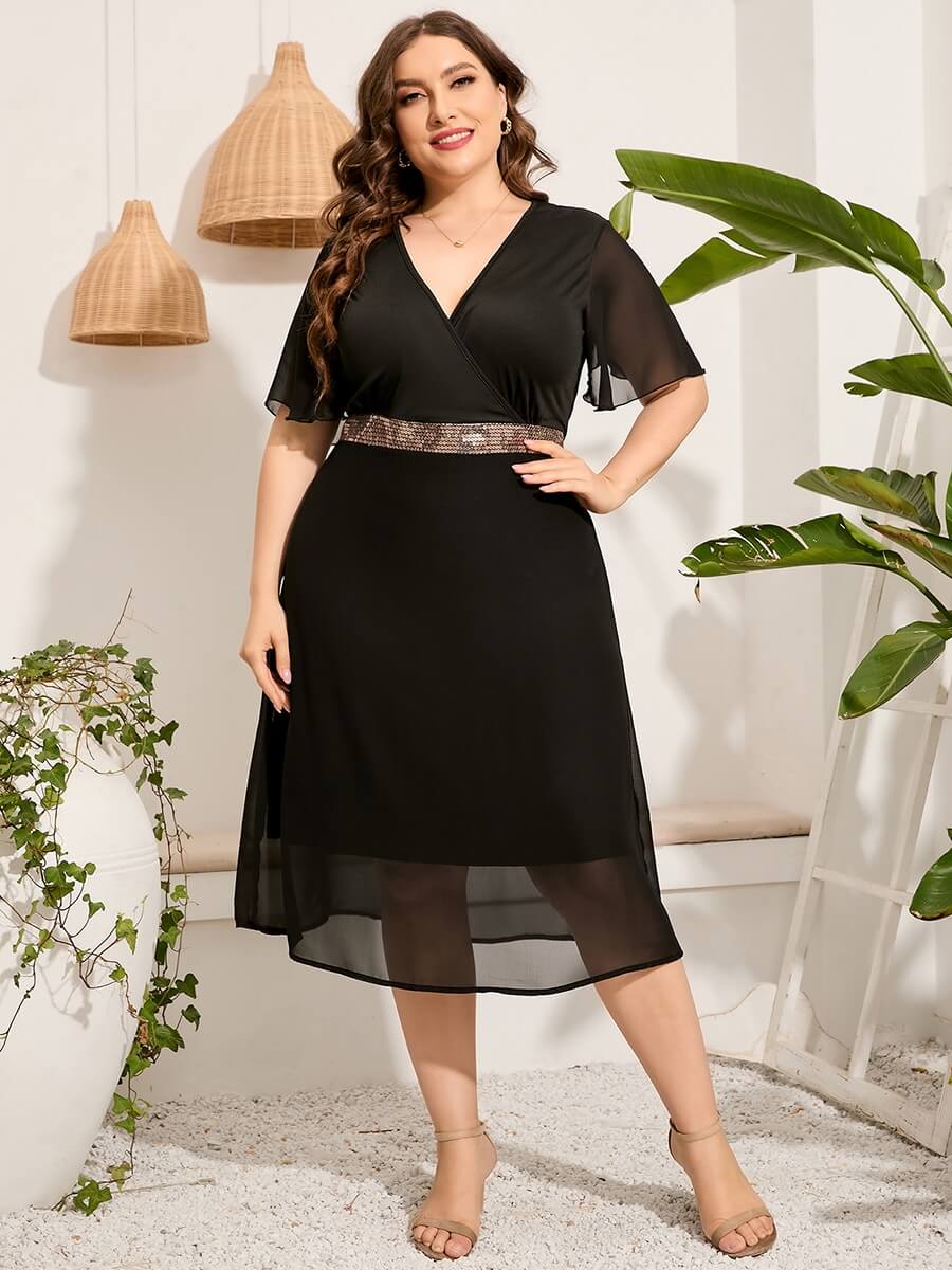 Vestido Mídi de Chiffon Vivre - Plus Size