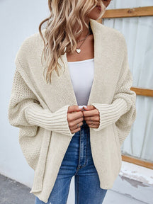 Cardigan de Tricot Ponto Aberto Peuplier