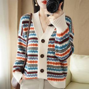 Cardigan Jacquard com Botões Maritime