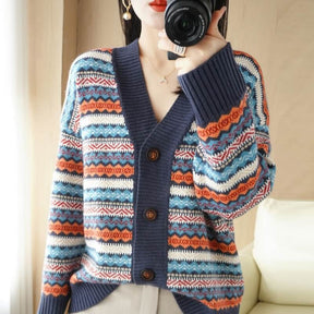 Cardigan Jacquard com Botões Maritime