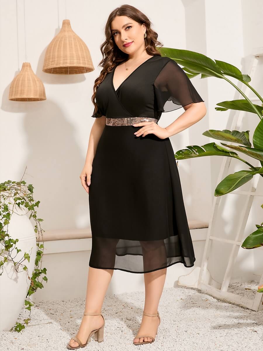 Vestido Mídi de Chiffon Vivre - Plus Size