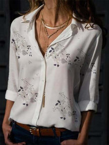 Camisa Casual de Chiffon Peony: O Clássico que Você Procura