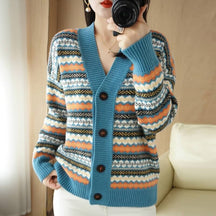 Cardigan Jacquard com Botões Maritime