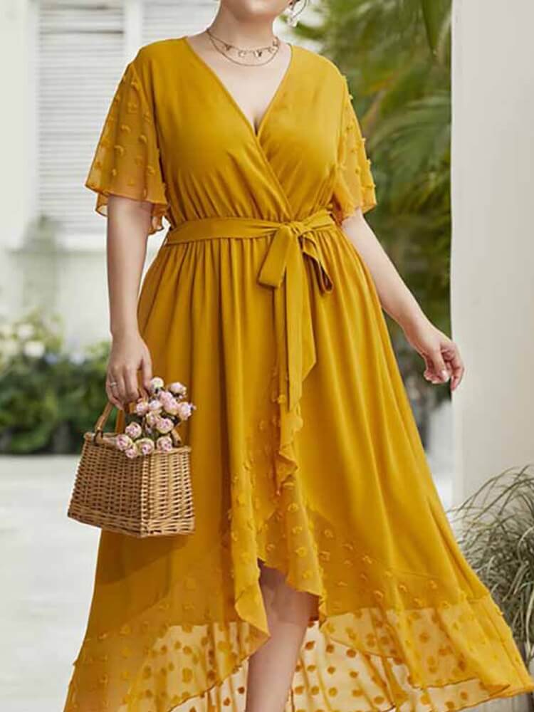 Vestido Mídi Transpassado Nantais - Plus Size