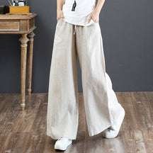 Calça Wide Leg Linho com Amarração Large