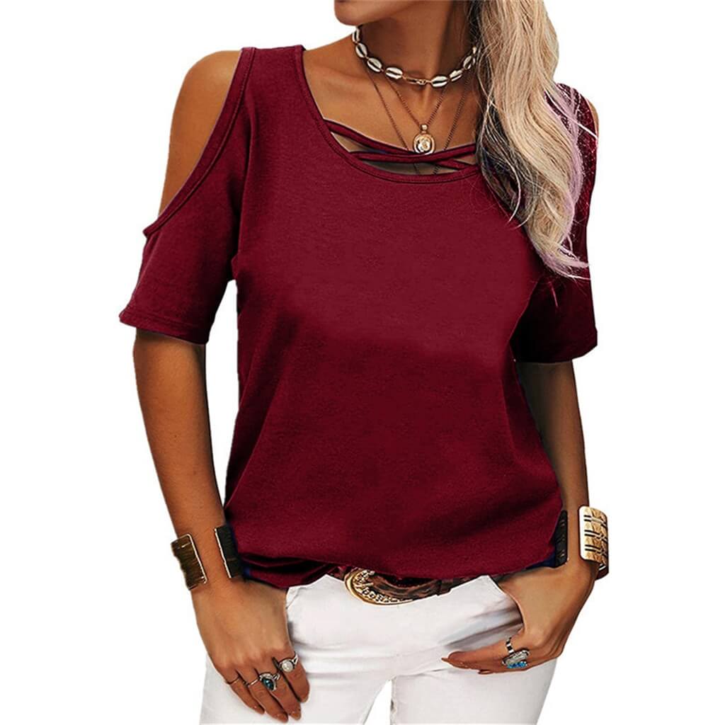 Blusa Casual Ombro Aberto LILIUM: Estilo Diferenciado e Charme em uma Única Peça