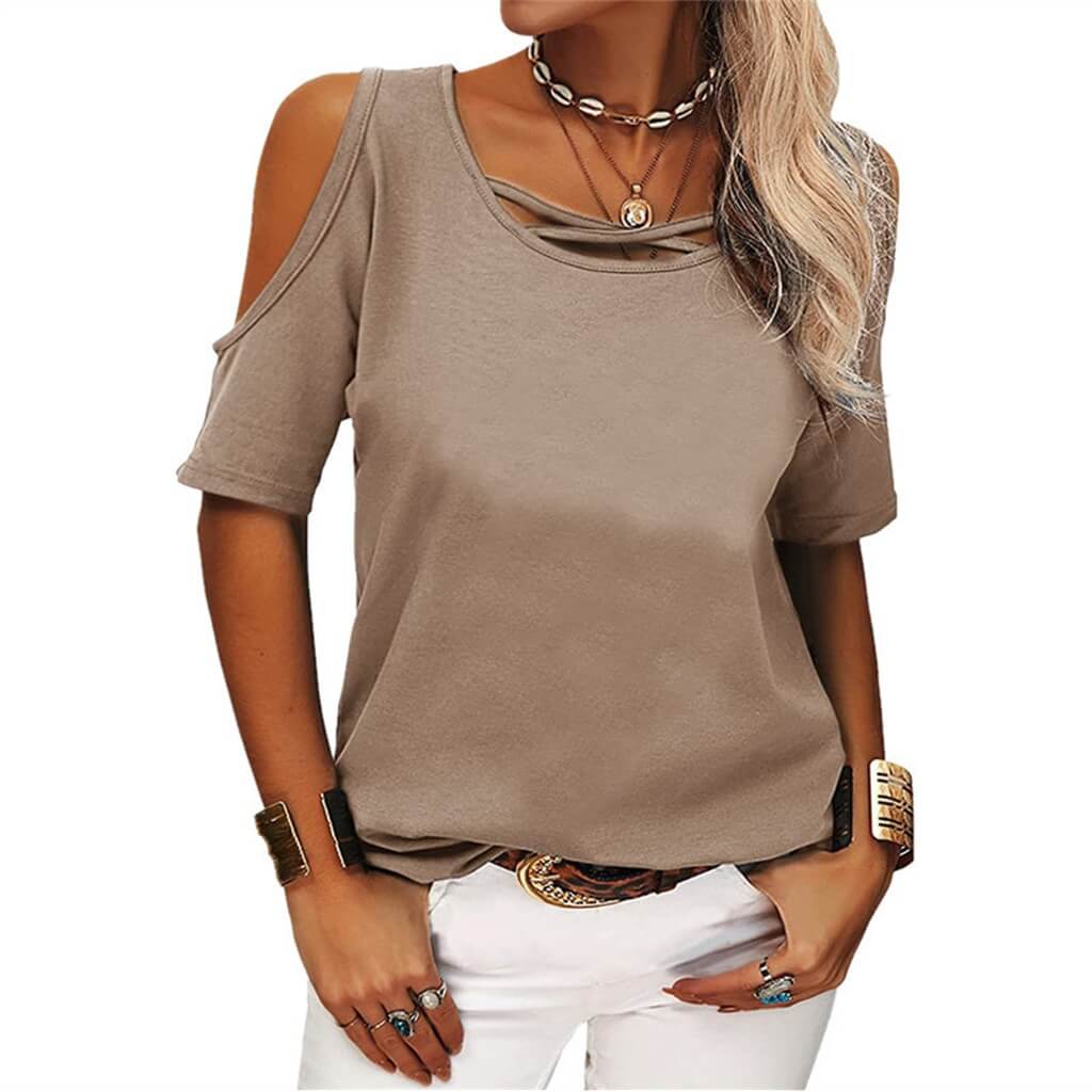 Blusa Casual Ombro Aberto LILIUM: Estilo Diferenciado e Charme em uma Única Peça