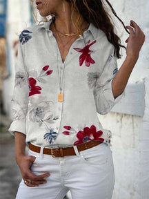 Camisa Casual de Chiffon Peony: O Clássico que Você Procura